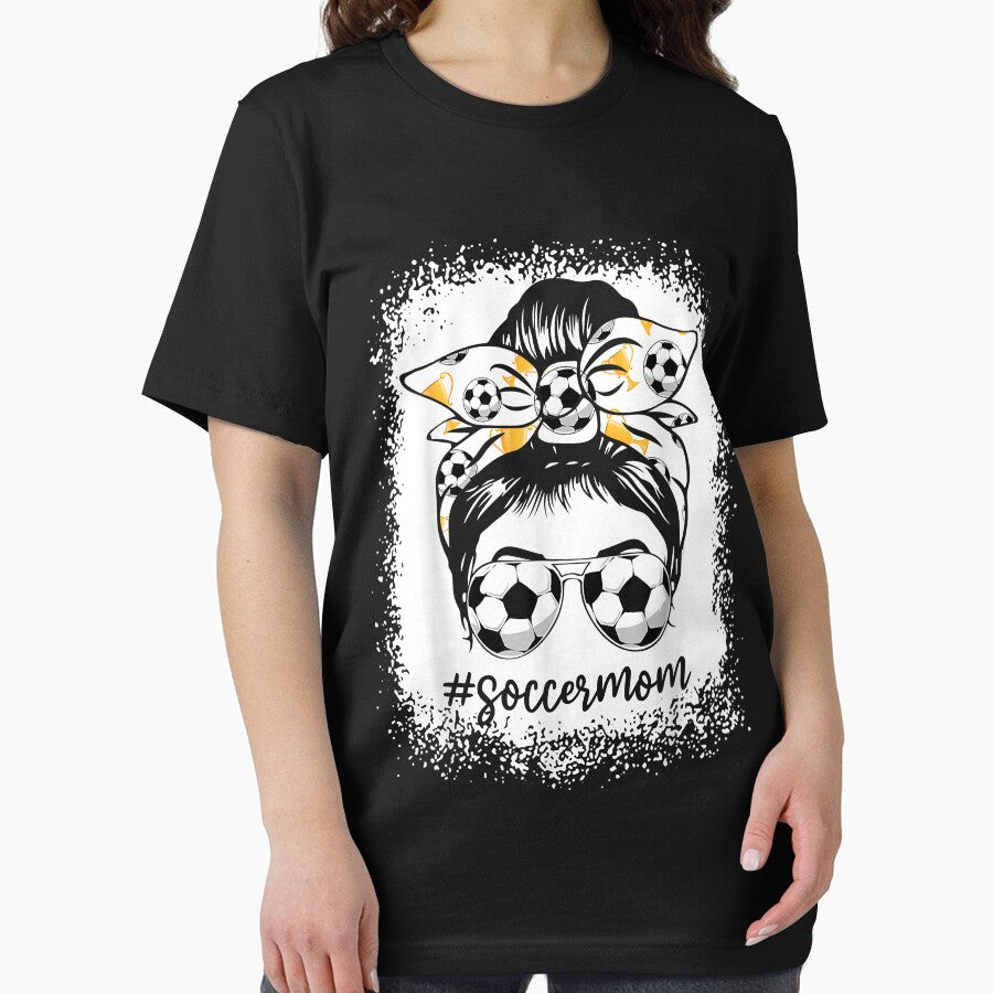 Women Bleached Soccer Mom Messy Bun Soccer Lover by Mitzi12312