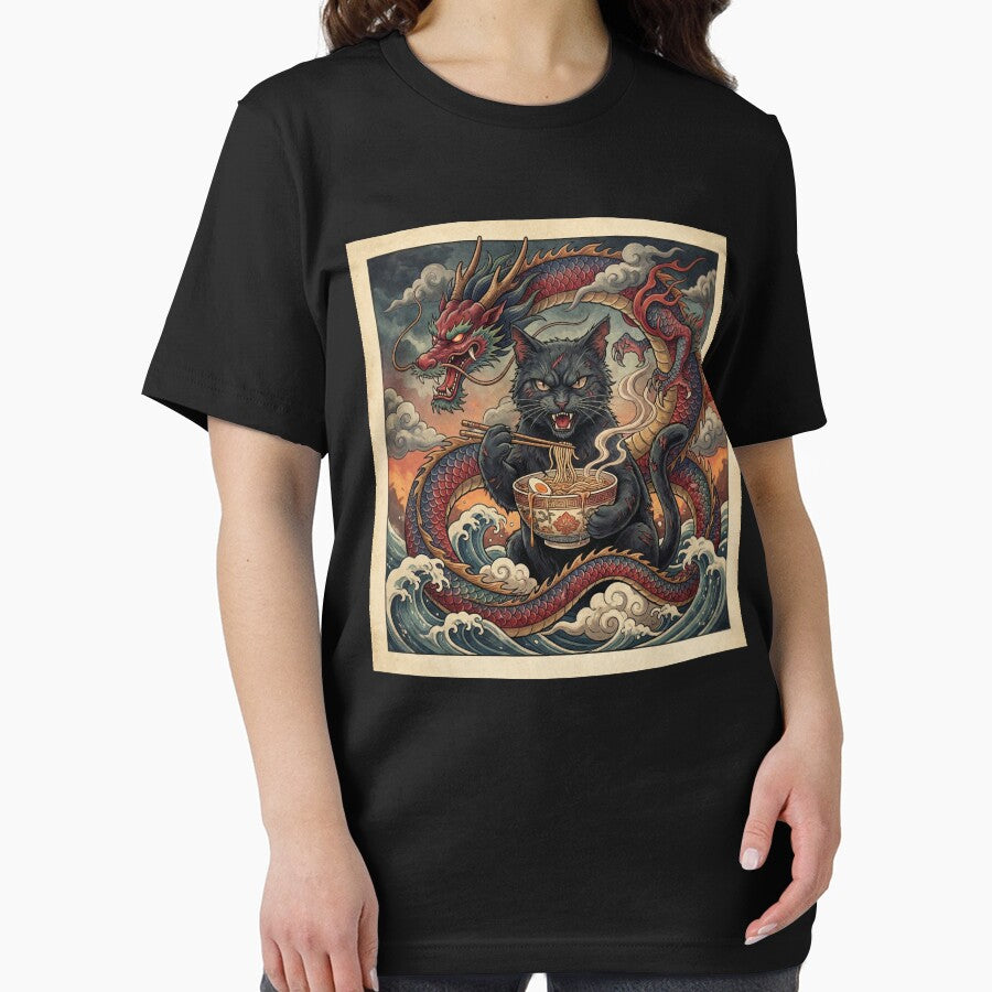Feral Ramen Cat – Majestic Dragon Ukiyo-e Art by KaryaVisionSTR