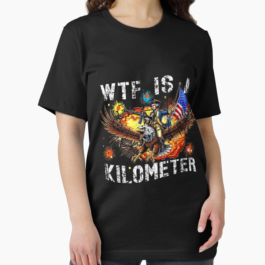 Retro Wtf Is A Kilometer Funny Patriotic American Freedom by MistiWilliams9