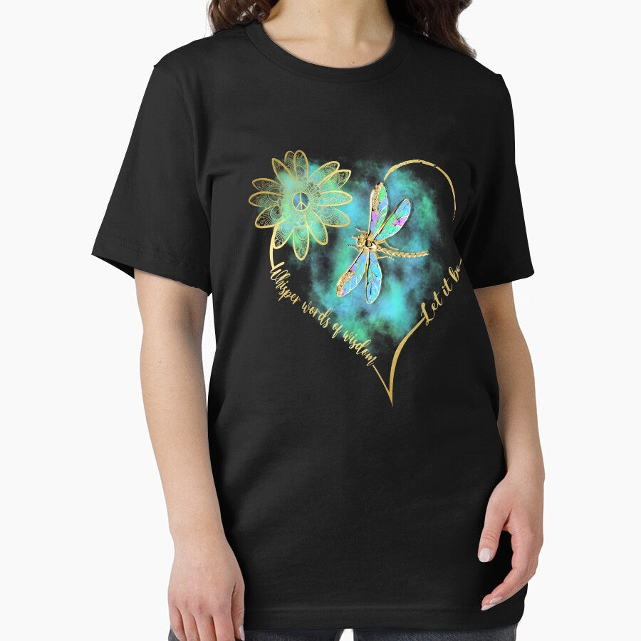 Whisper Words of Wisdom Let It Be Dragonfly Boho Spiritual Aesthetic by Tanjaberto