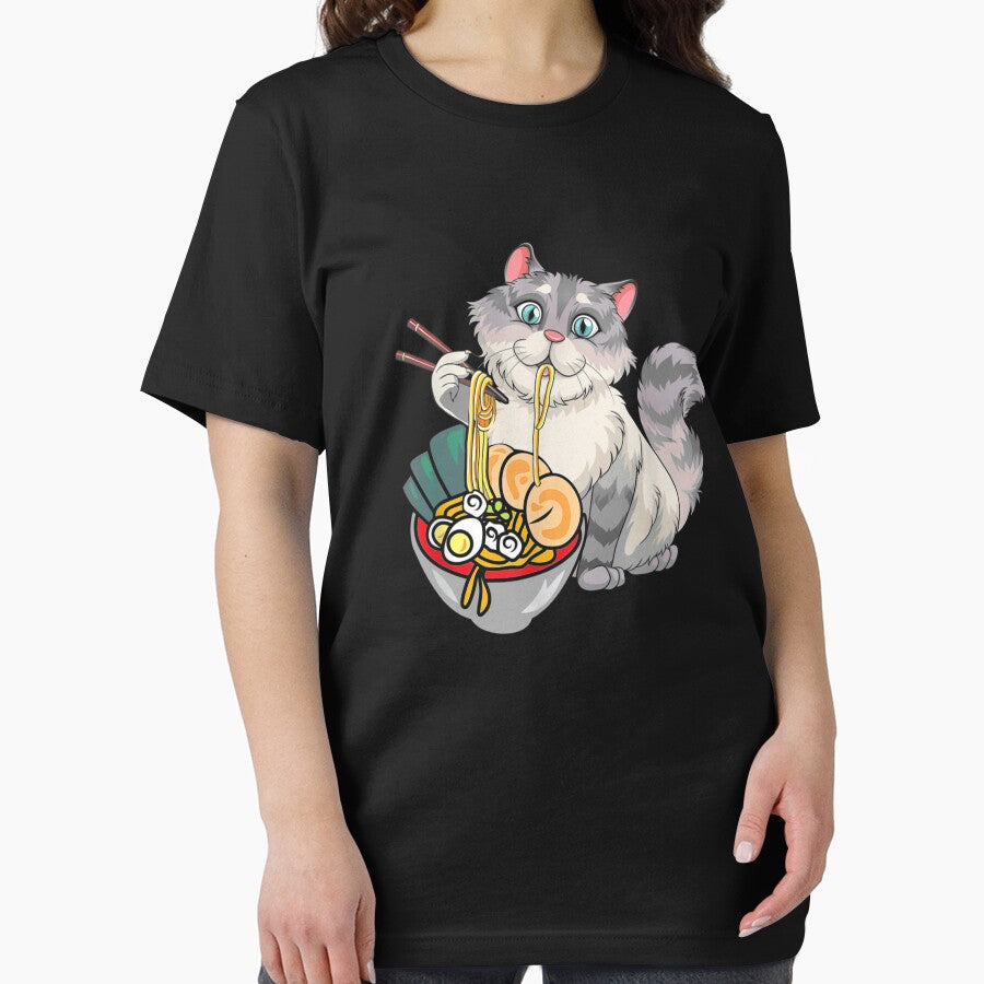 Womens Ramen Cat Kawaii Anime Japanese T-Shirt by shop   luisant