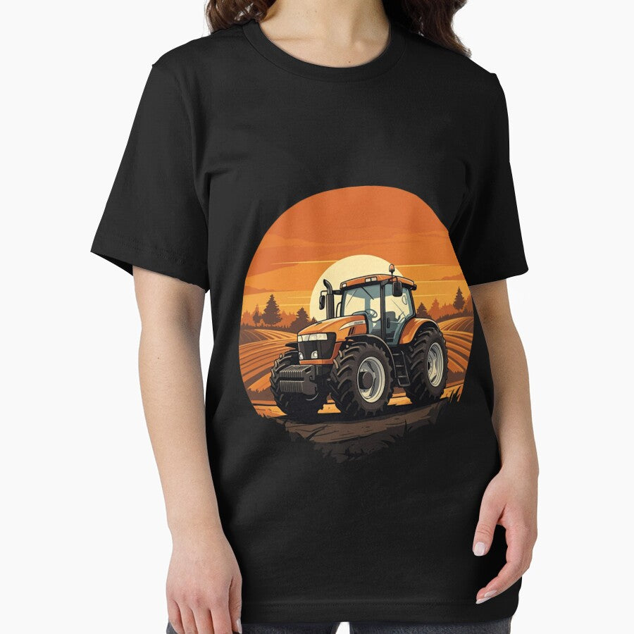 Farm field with tractor by GraphiQTees