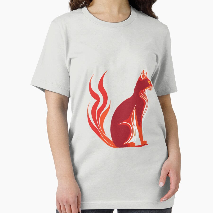 the cat across the red fire by Firas Aljazzar