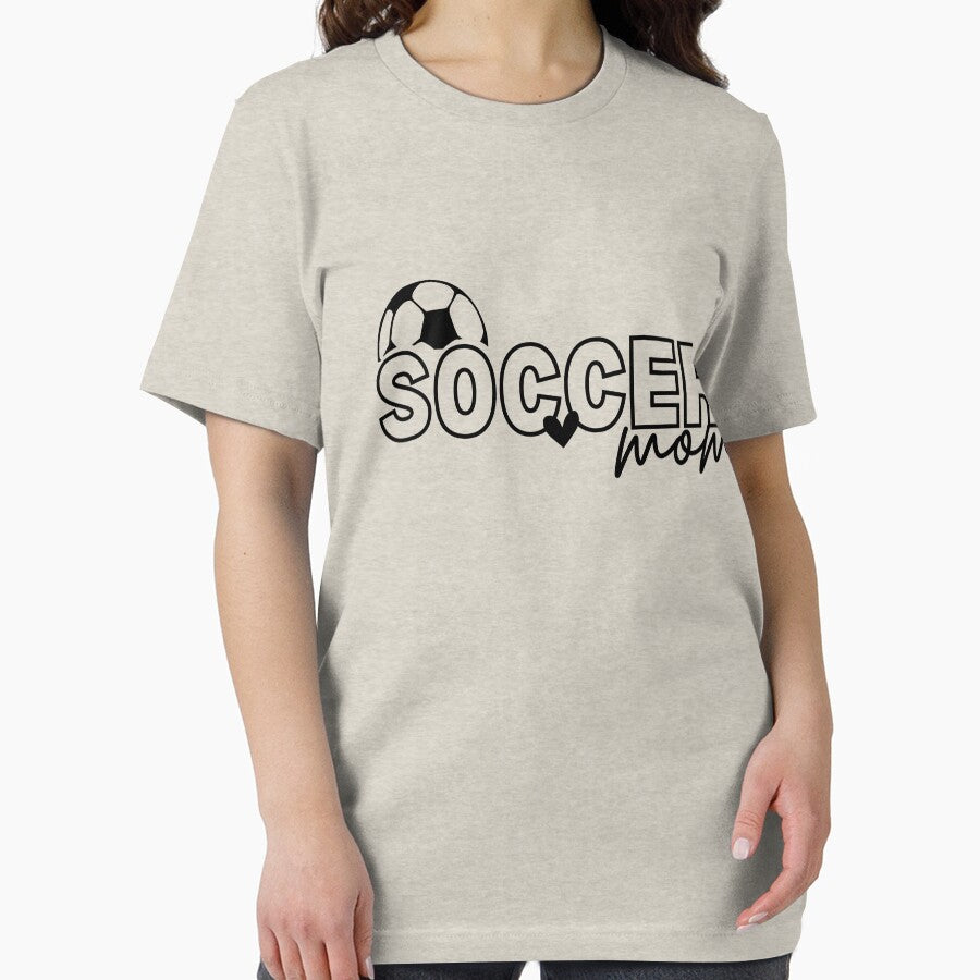 Soccer Mom Woman Funny Ball Mom Cute Letter Printed Graphic Tee by REDAMONDShop