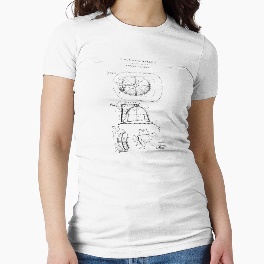 Fireman Patent Drawing Blueprint Slim Fit by ShanonWilburn