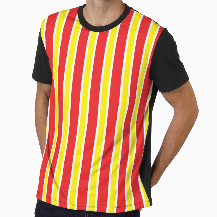 Red, Yellow, and White Classic Stripe Pattern by redjaygraphics