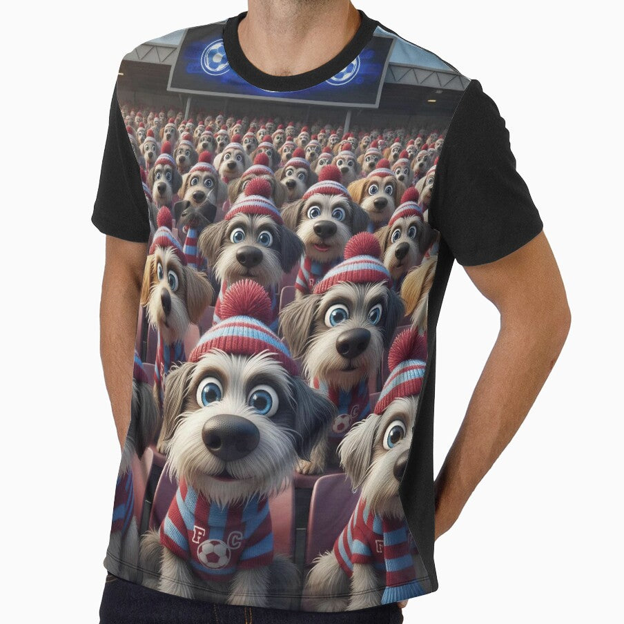 Cute Cartoon Dogs as Soccer Fans in Stadium Crowd by Pixel Pout