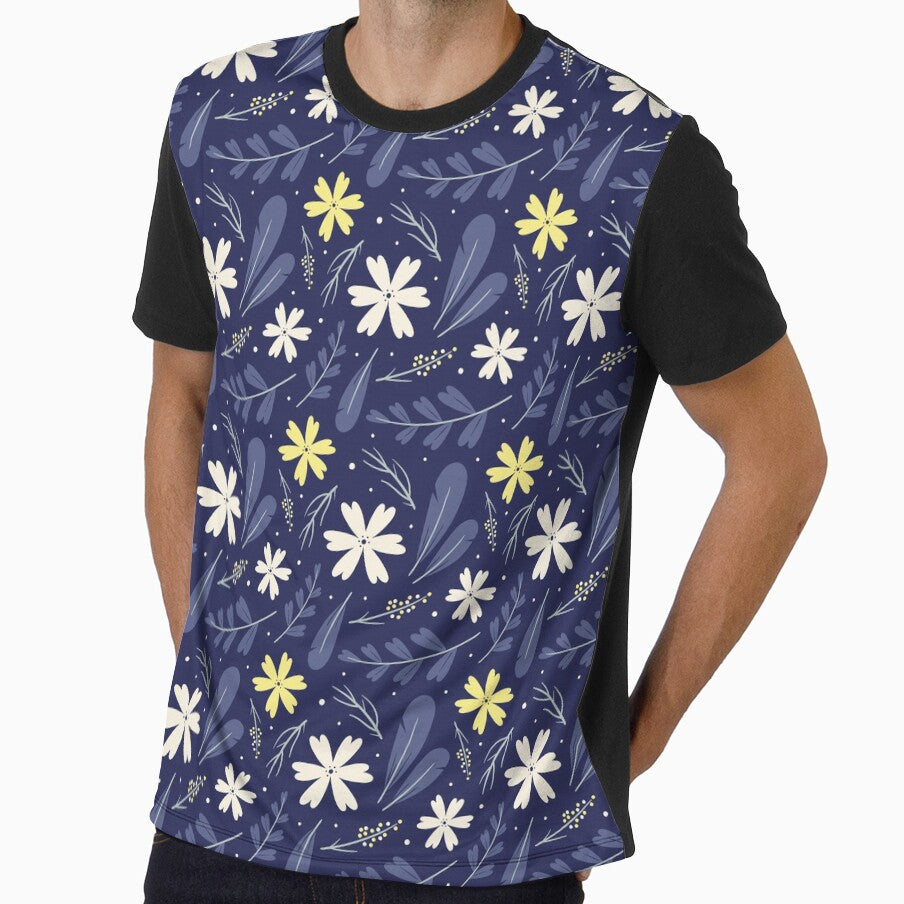 Navy Floral Pattern by gooddesignart