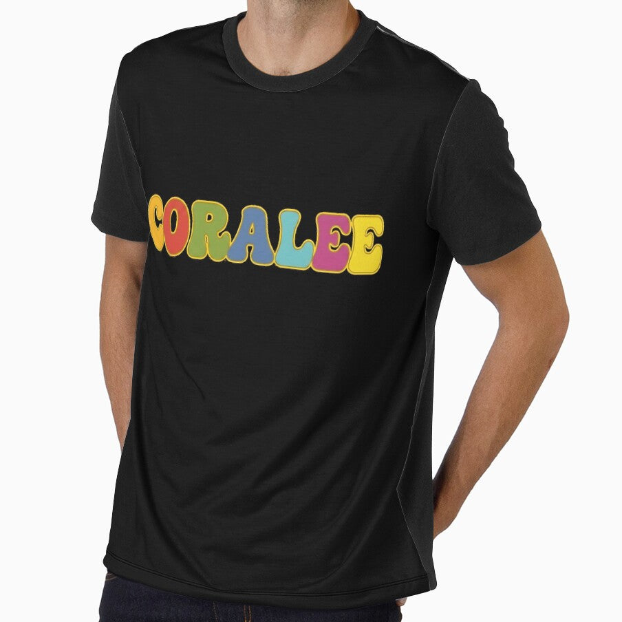 ❤️ Coralee Personalized Name Wavy Retro Shirt, Coffee Mug, Sticker Gift by HelixPedia