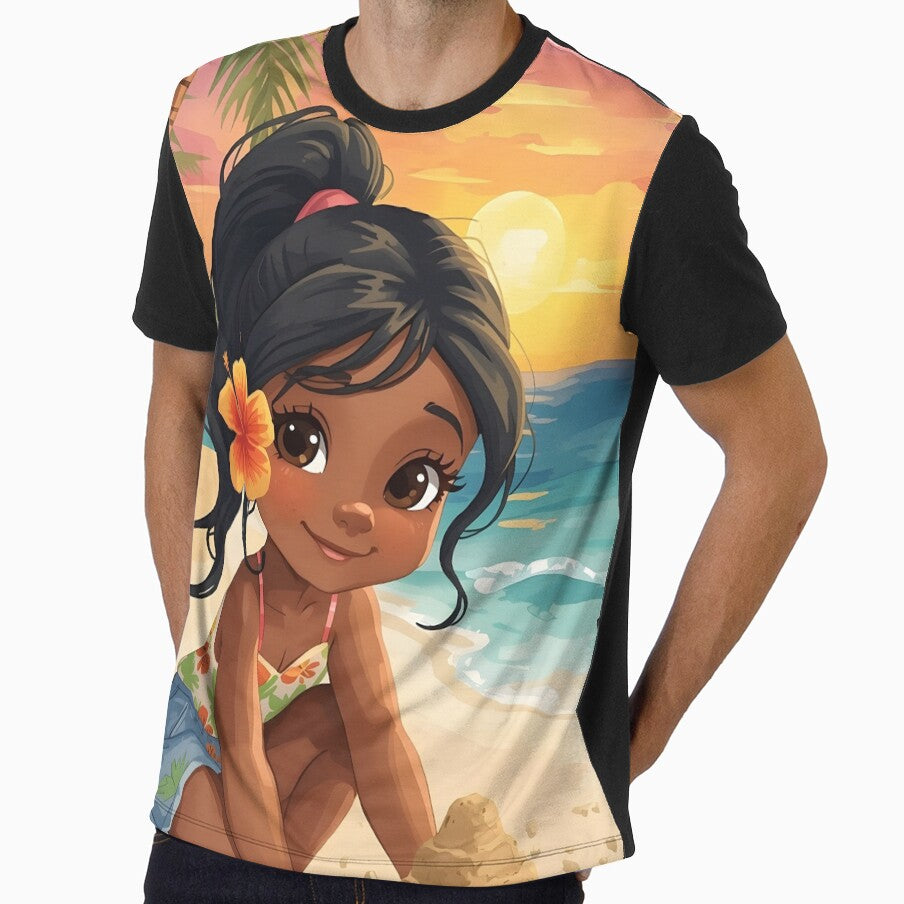 Warm Ocean Breeze – Little Girl by the Beach Artwork by Valeree Store