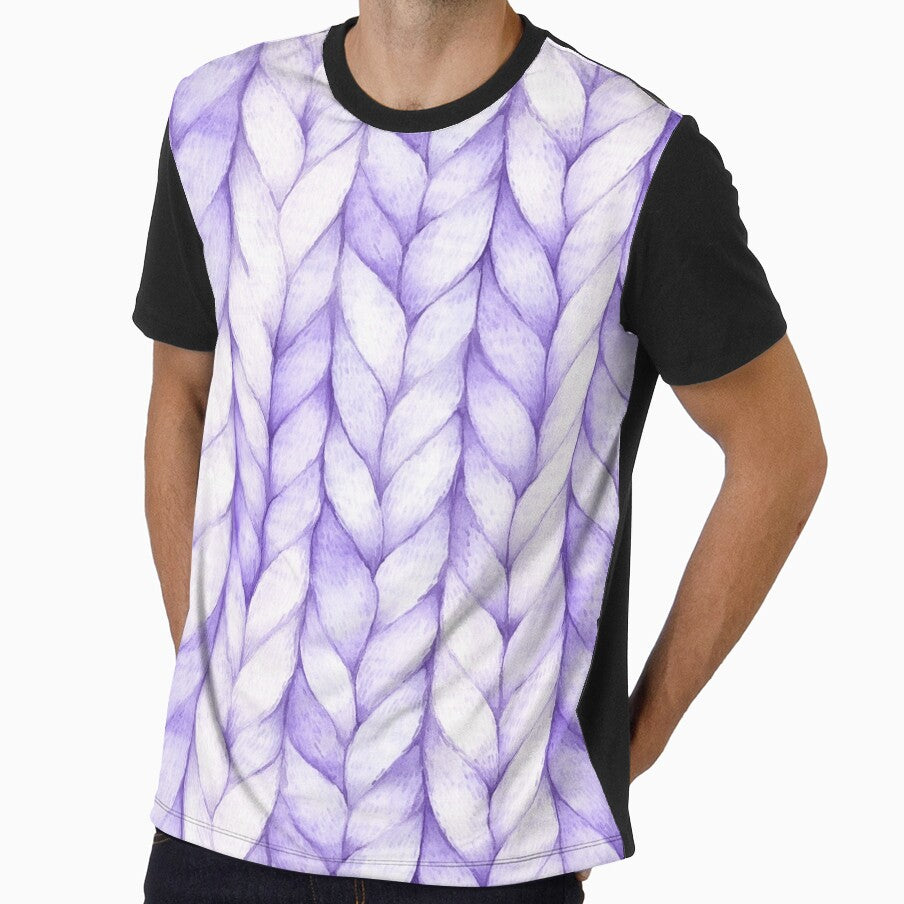 Purple Autumn Fall Sweater Braids Watercolor All Over by Feeling Artsy