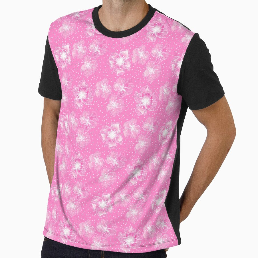 Bright pink cute abstract floral pattern retro by fuzzyfox
