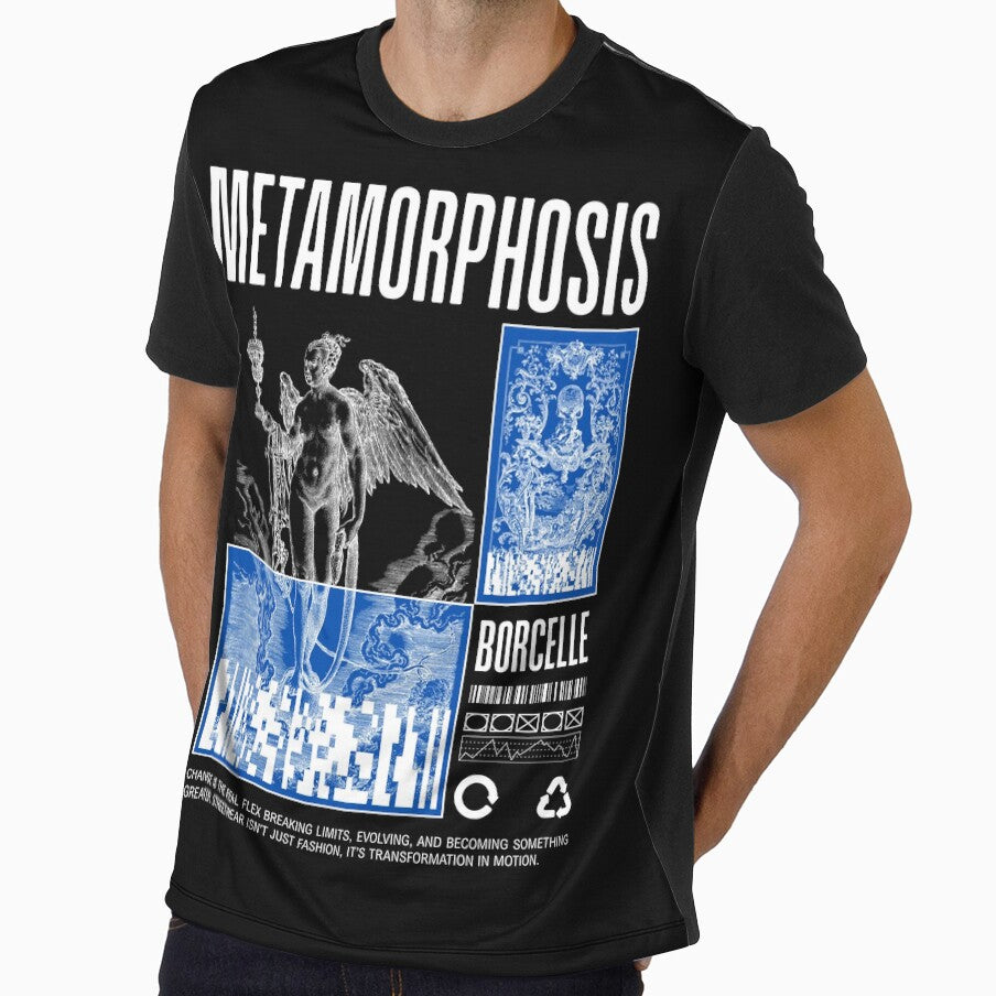 Black & Blue Grunge Metamorphosis Streetwear T-Shirt by YourEnvy