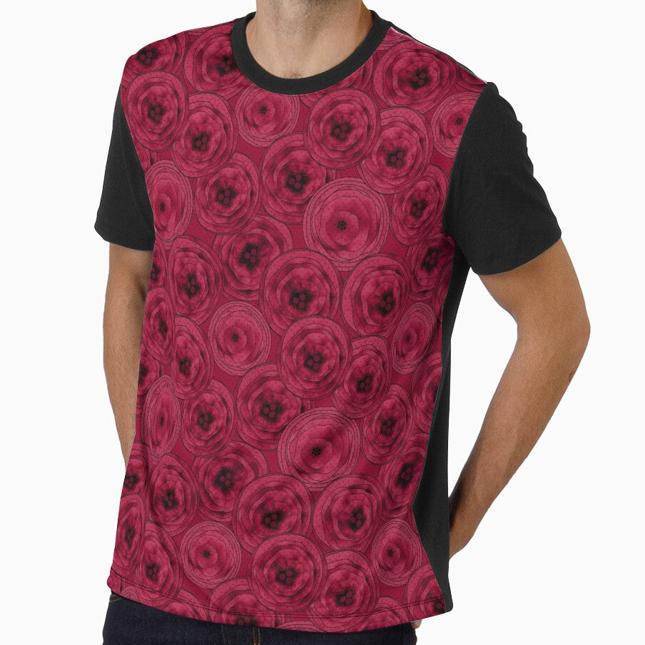 Red corduroy grunge floral pattern by fuzzyfox