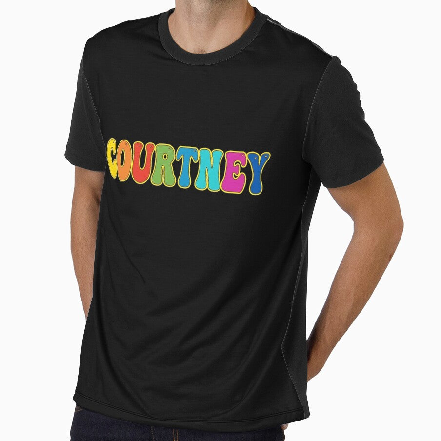❤️ Courtney Personalized Name Wavy Retro Shirt, Coffee Mug, Sticker Gift by HelixPedia