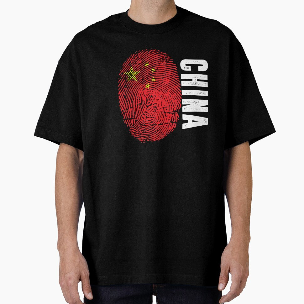 China Flag Fingerprint DNA Chinese by PartyShirts1