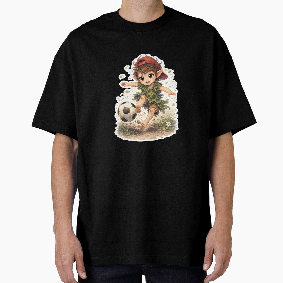 Forest Kid Playing Soccer Fantasy Character – Little Whimsy Friends by MixArtStudio77