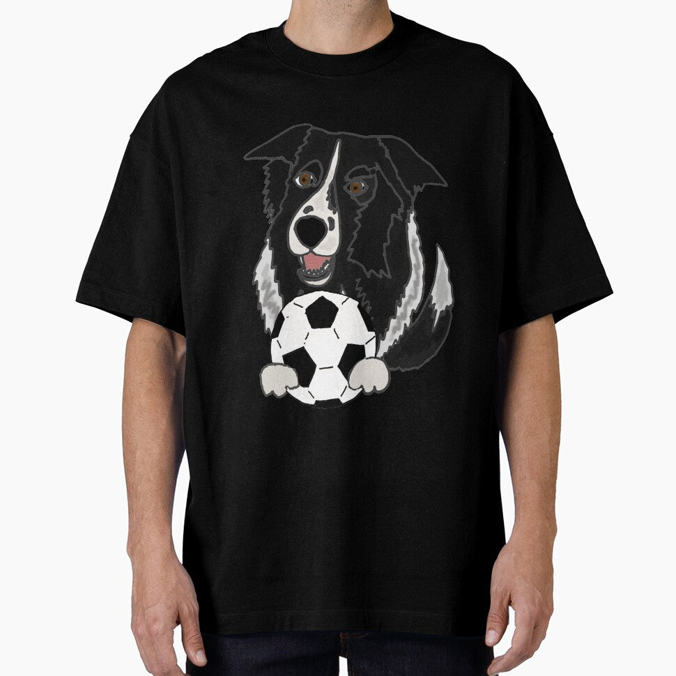 Funny Border Colloe Dog Playing Soccer by Nature's Fancy