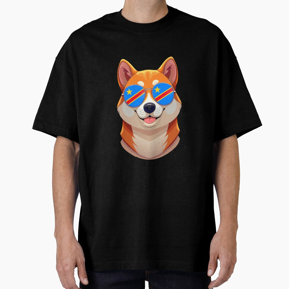 Vintage Patriotic Shiba Inu Congolese Flag by DreamBrushy