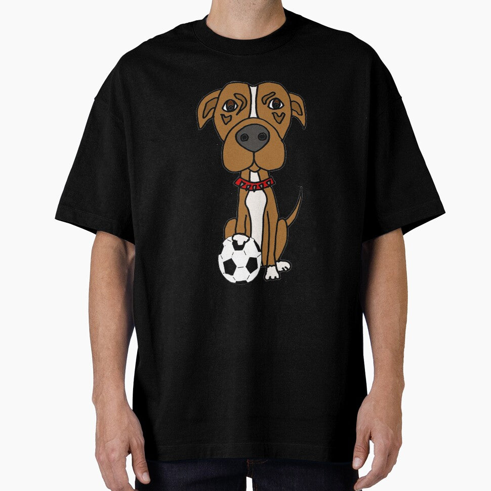 Funny Pit Bull Dog Playing Soccer by Nature's Fancy
