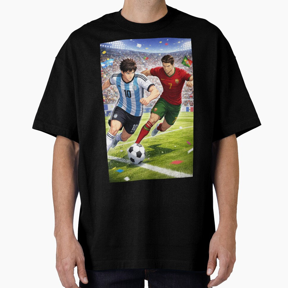 Anime Football Legends Clash Argentina vs Portugal Dynamic Match Art by digitalbob60