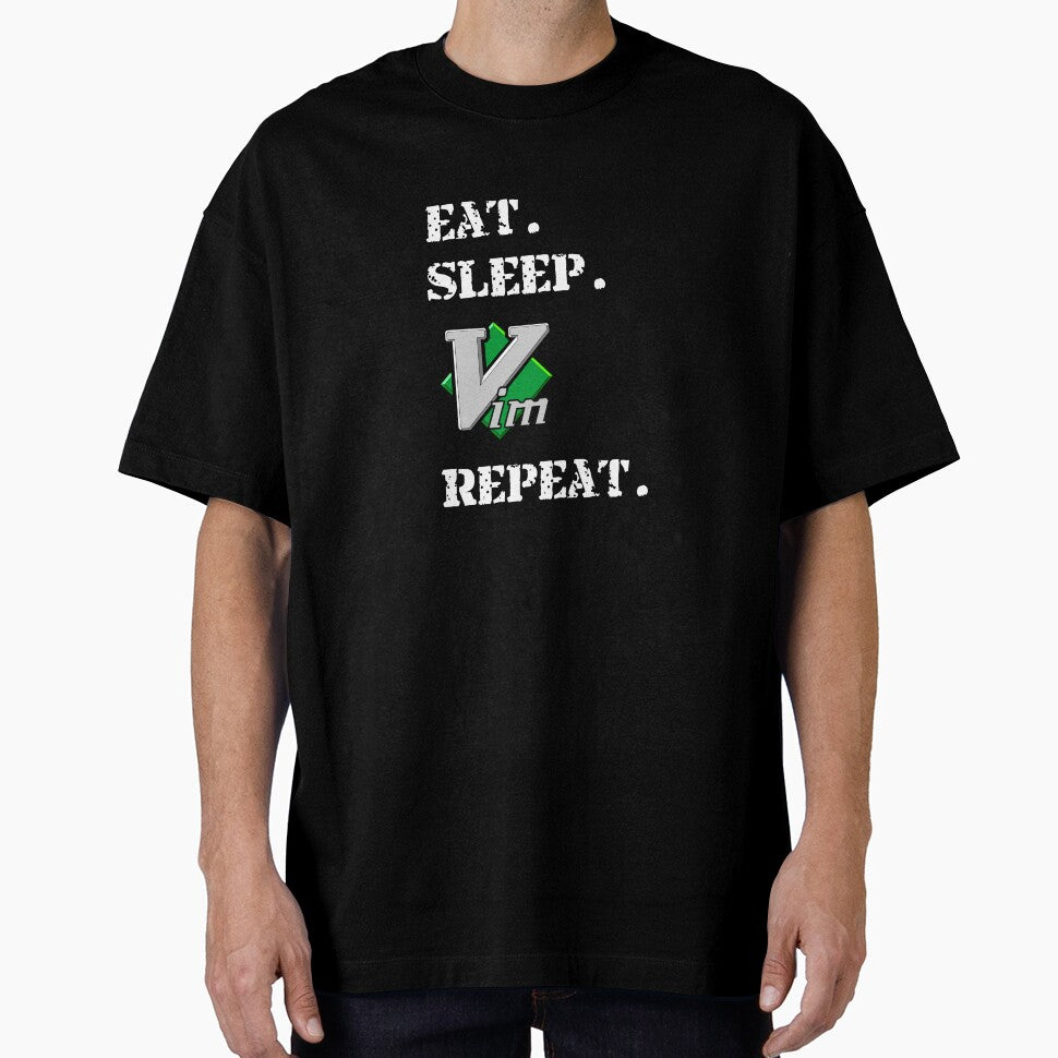 Eat Sleep Vim Repeat Vi IMproved Editor Long Sleeve T-Shirt by Rainwater Merch