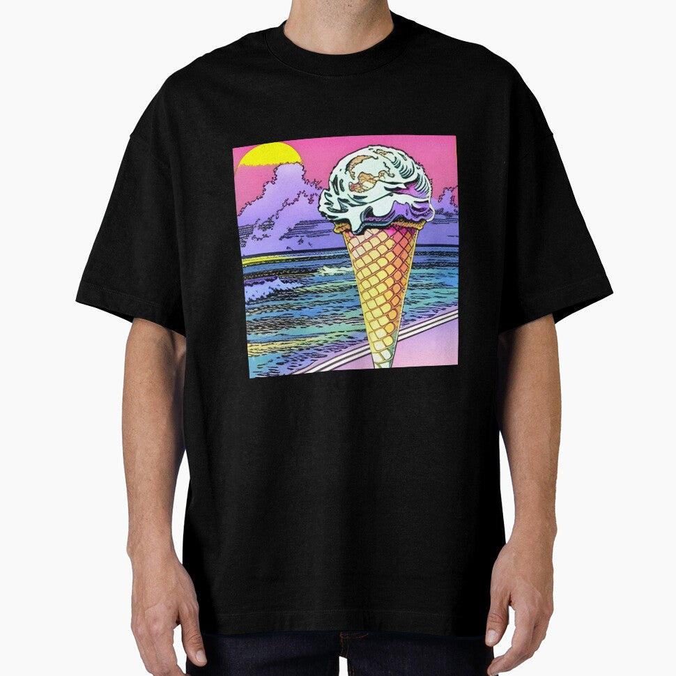 Ice cream cone in retro style art by imagenia