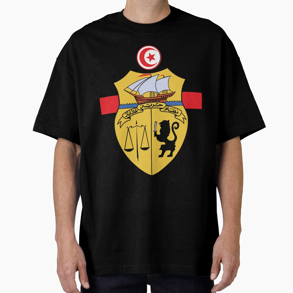 Tunisia Large Emblem Flag Fan Style by merchhost