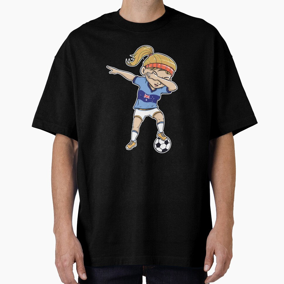 Dabbing Soccer Player Funny Australia Fan design girl by Pummli