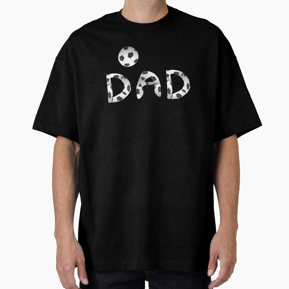 Soccer Dad. Soccer Ball and Black and White Soccer Patterned Letters. (White Background) by ArtByLM