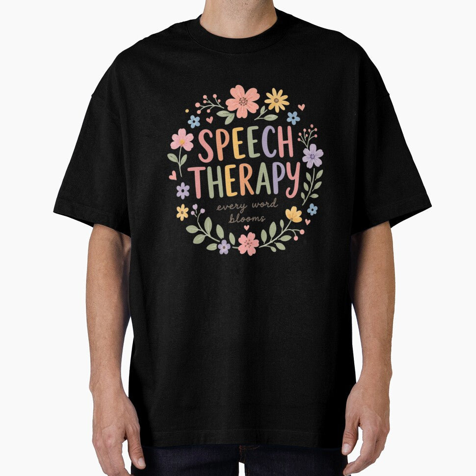 Speech Therapist Every Word Blooms Floral Wreath SLP by bosamji