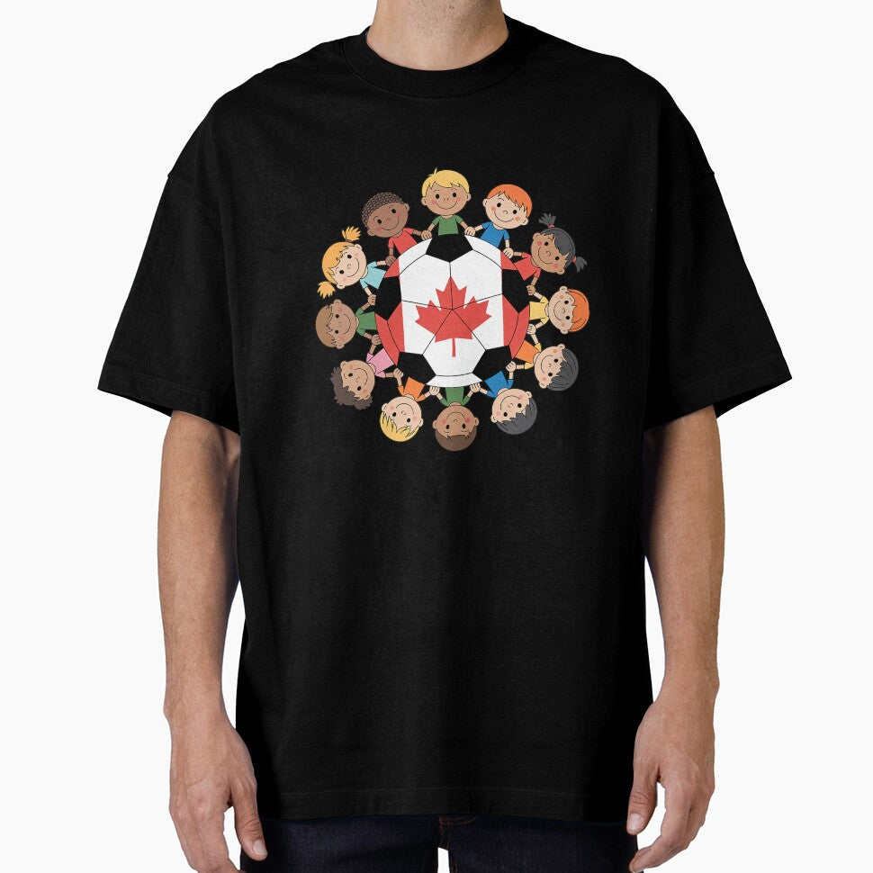Canada Soccer Ball Kids Girls Around Canadian Flag by grounabslaninal