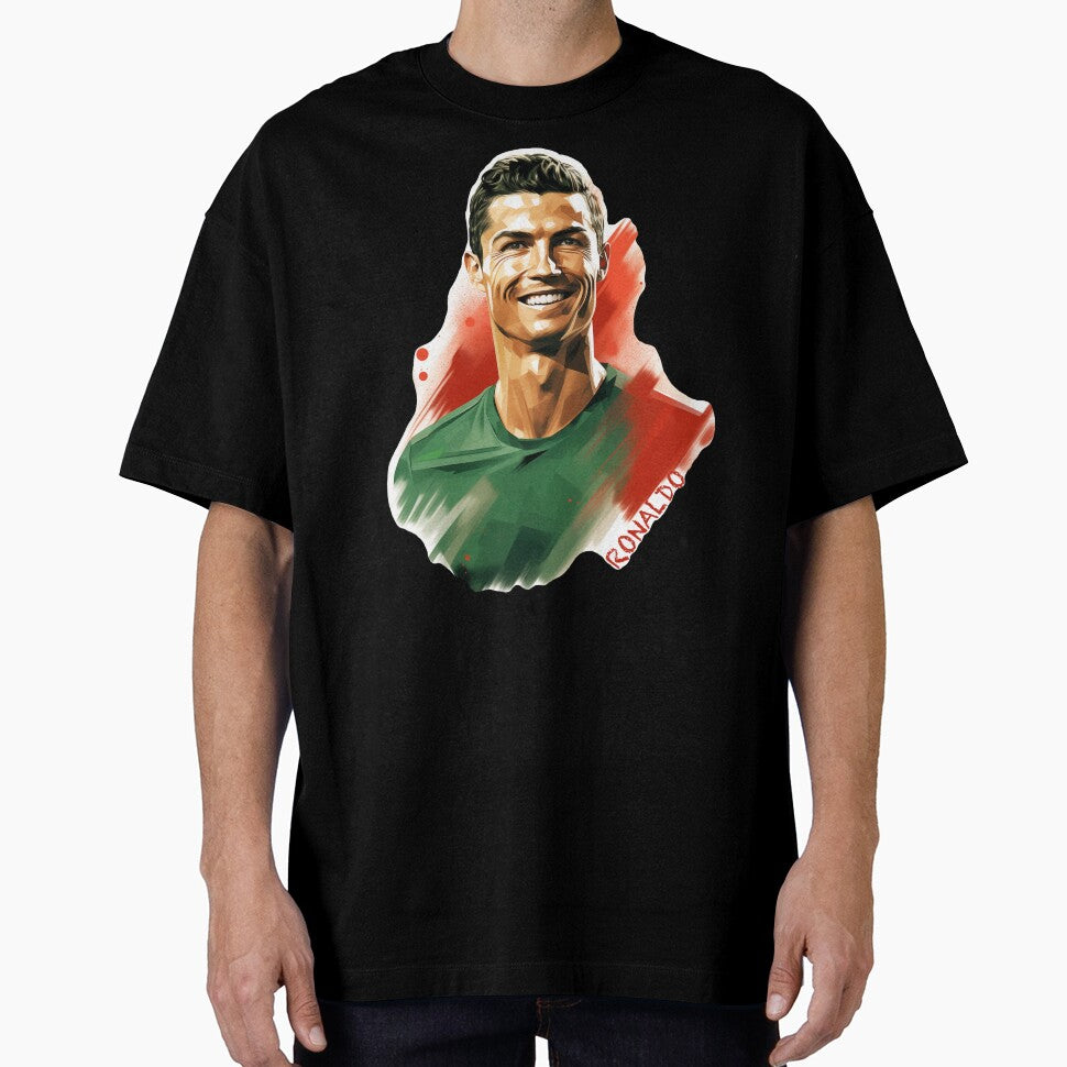 Portrait Smiling soccer player Cristiano Ronaldo by Carinaprint