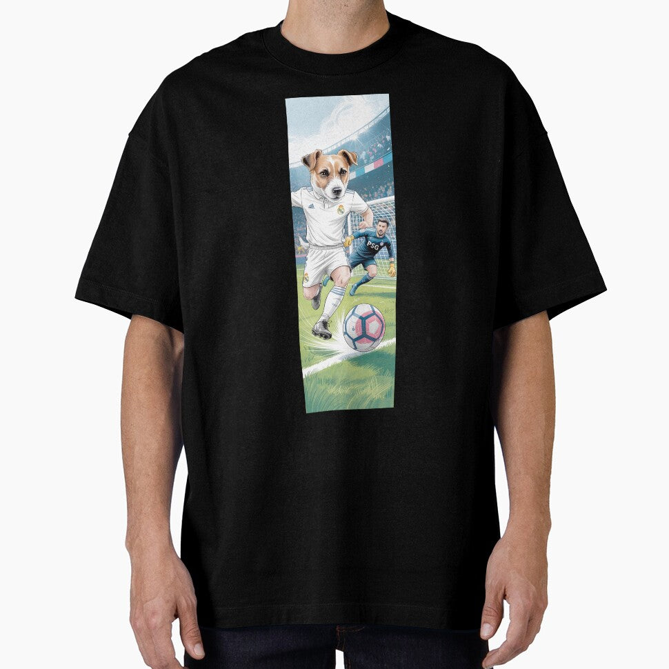 Fun Dog Playing Soccer Vs Goalie Cartoon Art By Merch, Limited Edition by COOPERFRINK
