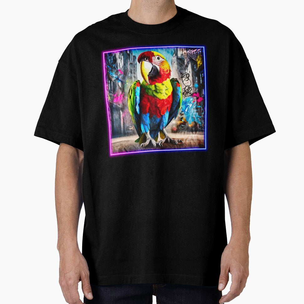 Graffiti style parrot by Drone-tees