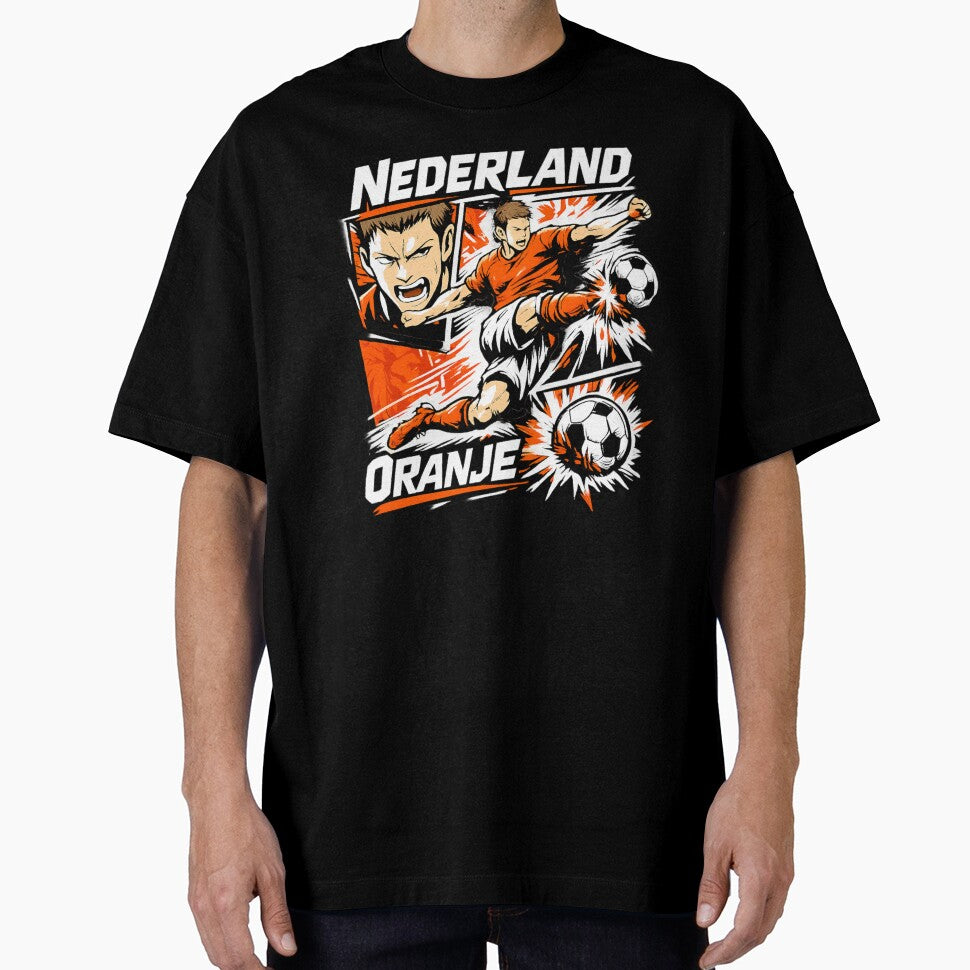 Netherlands Soccer Manga Shirt – Oranjie Football Graphic – Dutch Football Fan Art by JonelCrafts