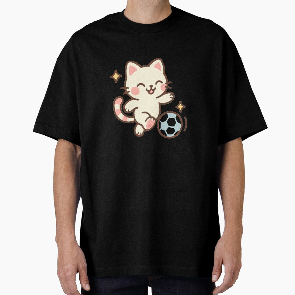 Kawaii Soccer Cat Cute Cartoon Design by RonBear-Designs