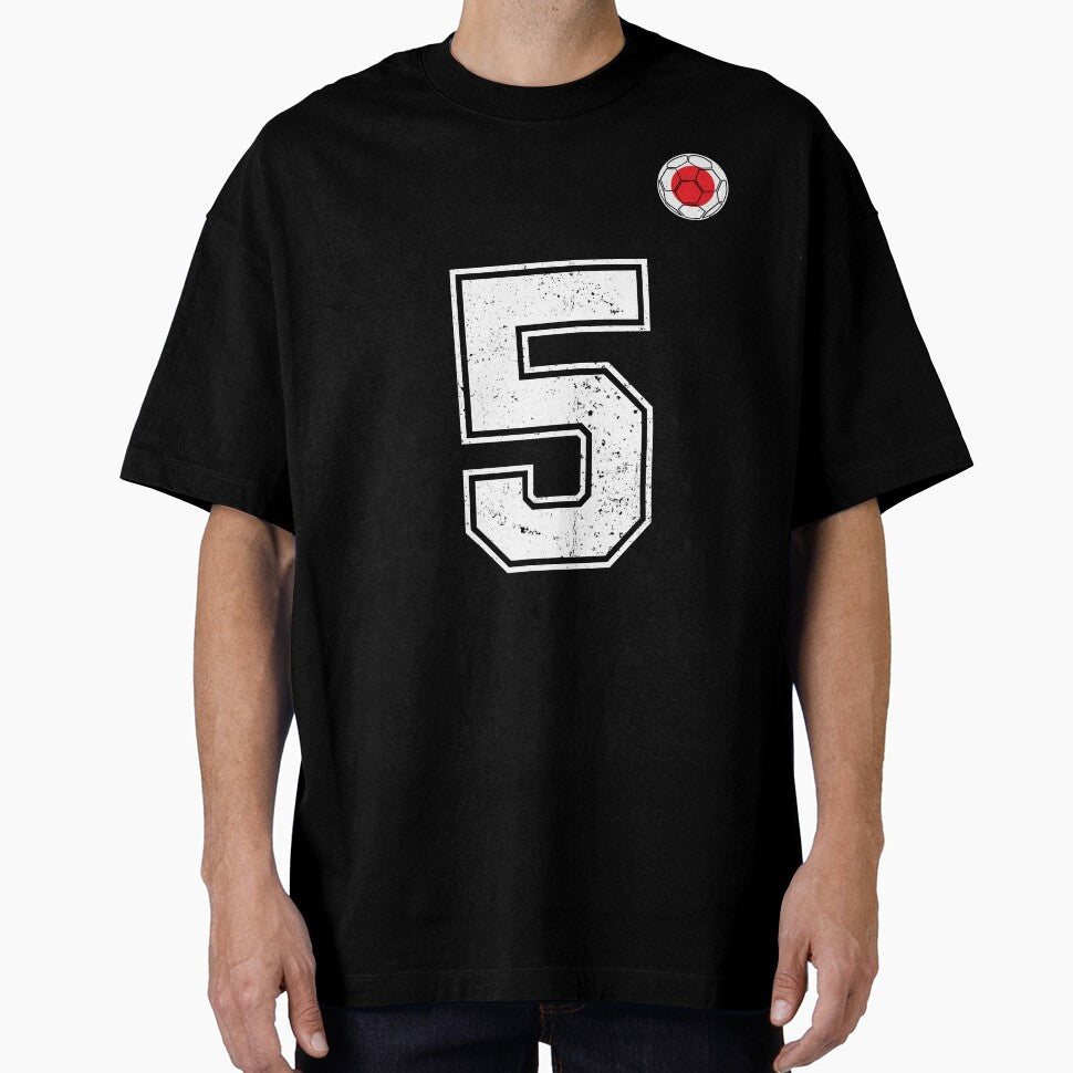 Japan Soccer Number 5 Vintage Sports Fan by LiviuGligoros