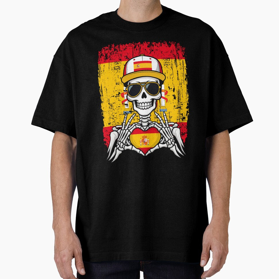 Spanish Pride Skeleton Art - Spain Football & Matador Spirit Tee by Colorful Designs