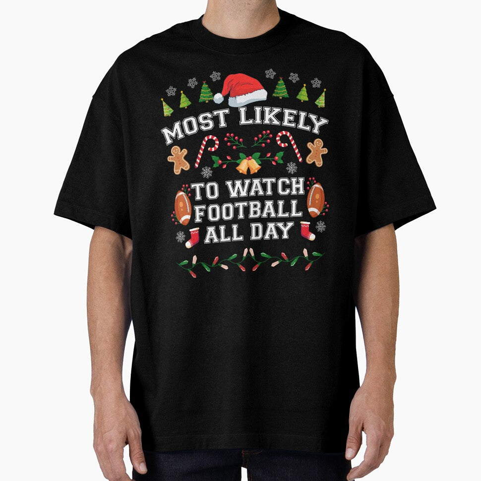 Most Likely To Watch Football Funny Christmas Party by MintaApparel