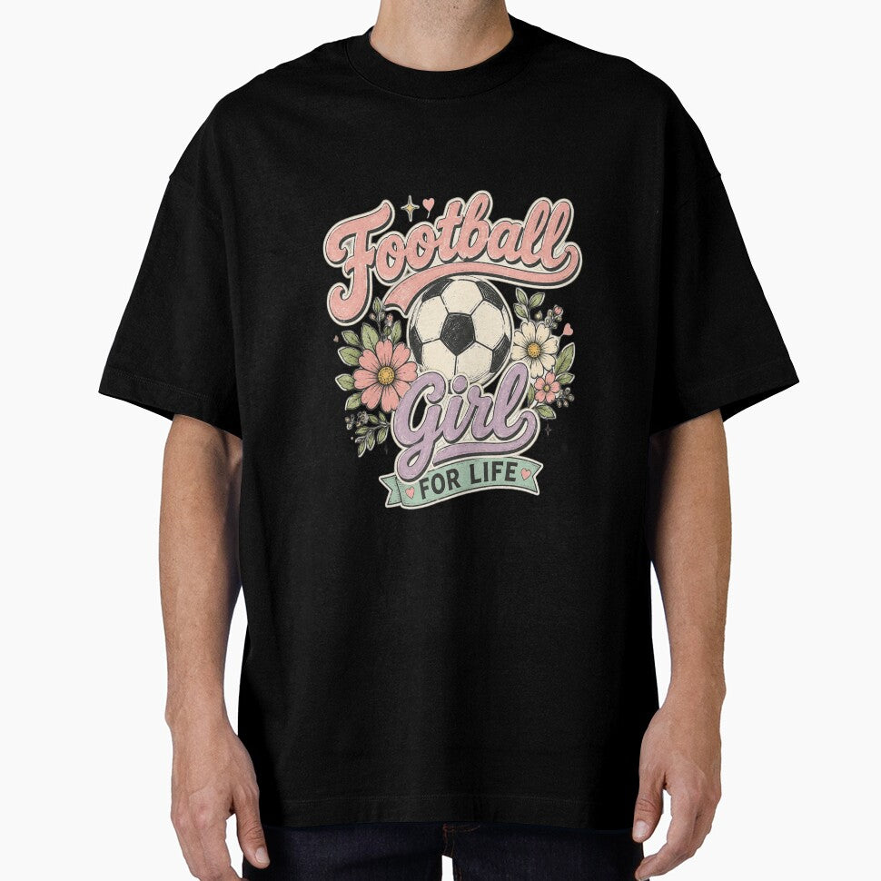 Football Girl for Life Floral Soccer Lover Vintage Design by ArthUpscale