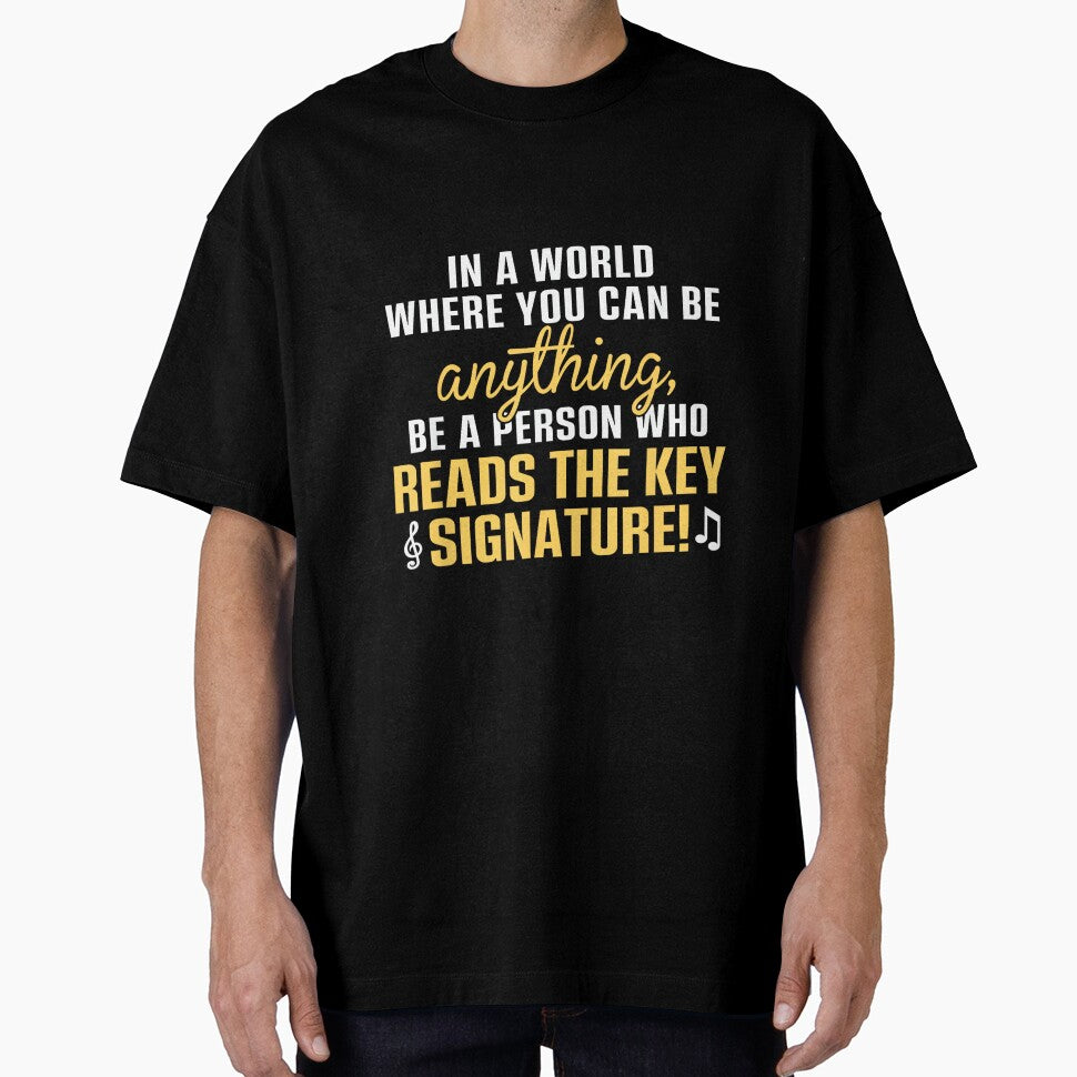 Be A Person Who Reads The Key Signature Unisex Adult Music Theory T-Shirt, Black, Small, Short Sleeve by wardpowerslamon