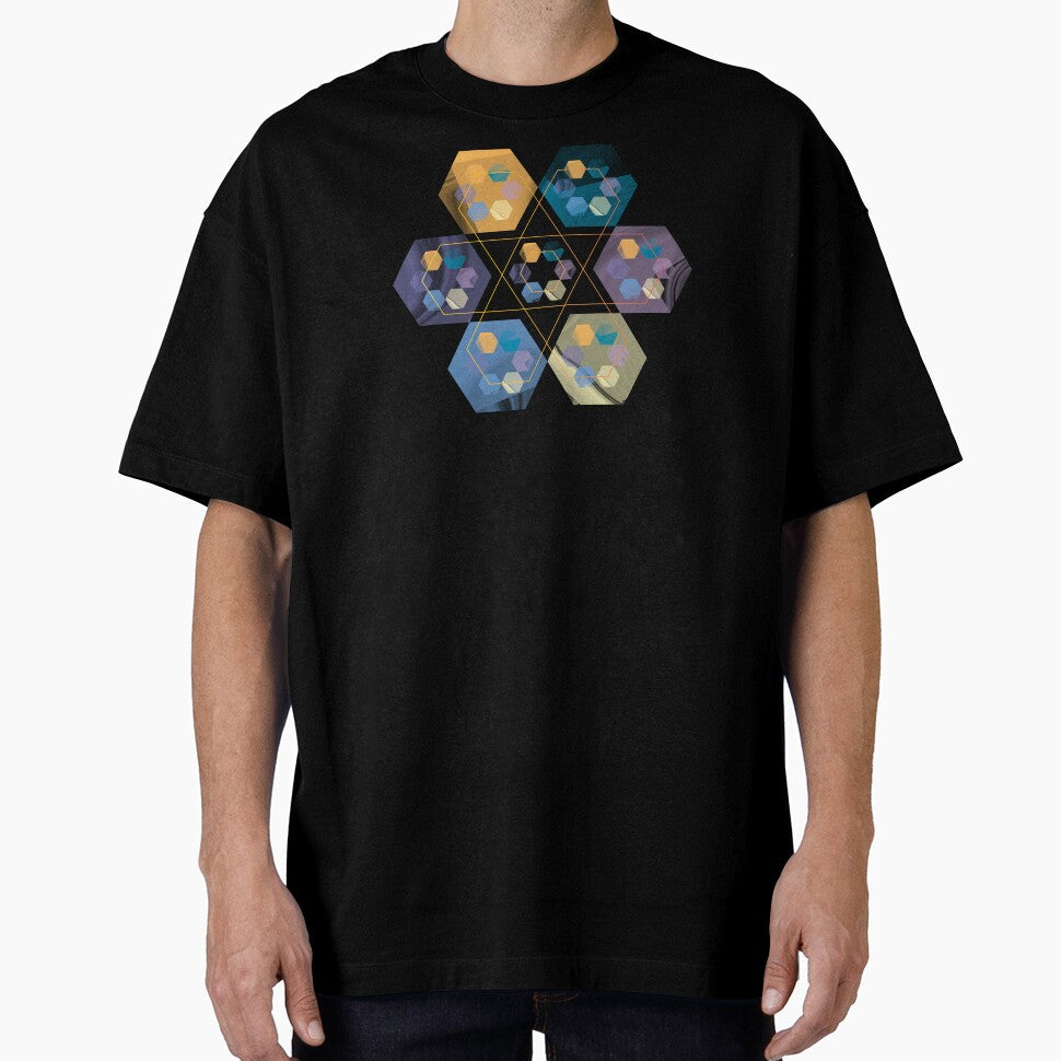 concentric Hexagonal design with gold texture by ZengoClub