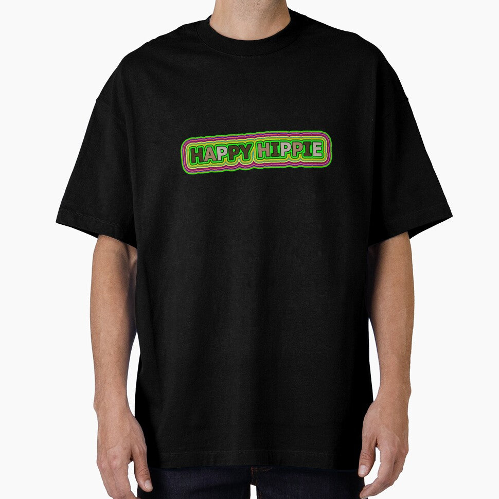 Happy Hippie Words Hippie Vibes Retro Lines 1 of 4 by Beachy