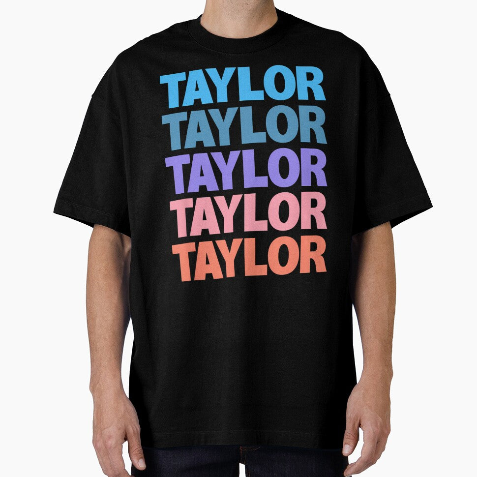 Funny Taylor Name Modern Fit 	 - Classic Black Short Sleeve Text Design by hvsrnzsipt47