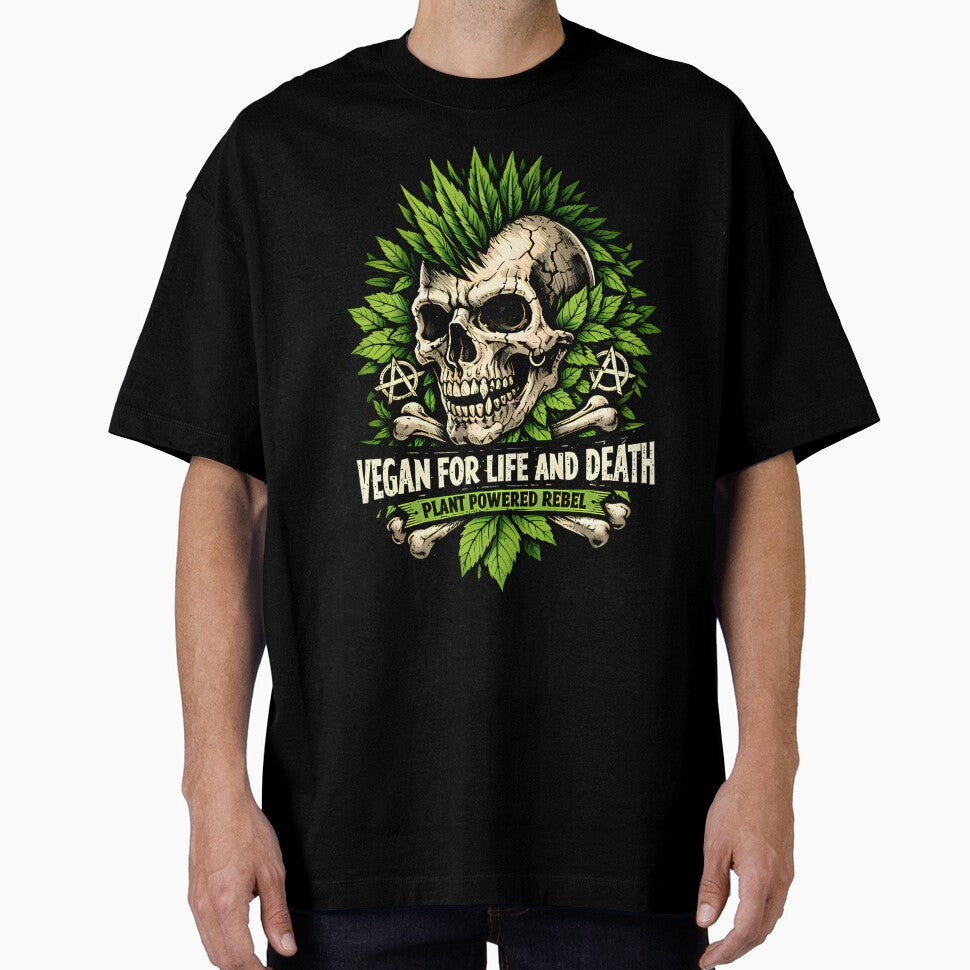 Vegan Punk Skull Plant Powered Rebel by Cat-butt-shirts