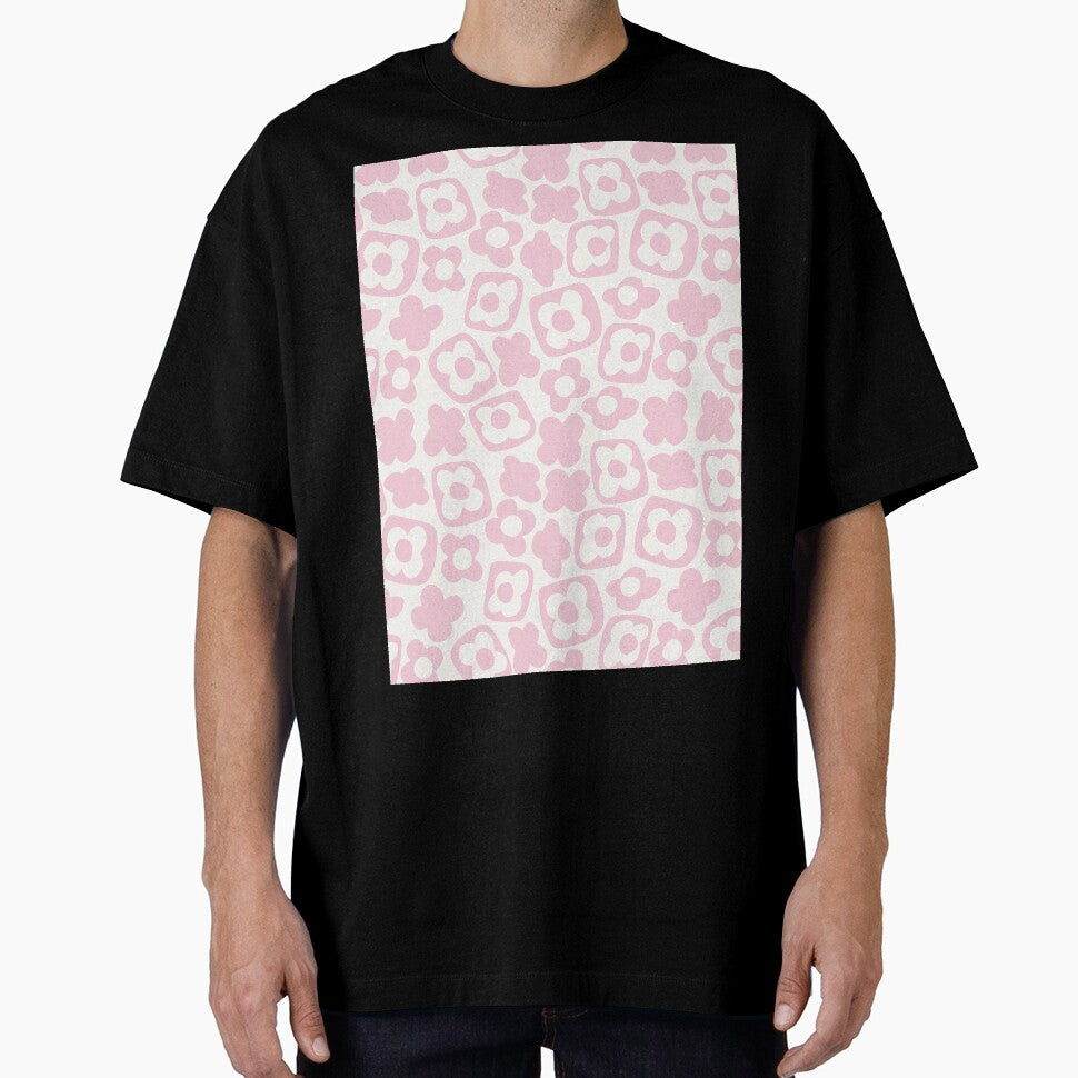 BOHO BOXY MODERN FLOWER PATTERN PASTEL PINK by blomastudios