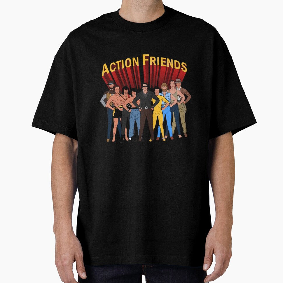 Action Friends Cartoon Illustration Of Action Heroes In Parody Style by AbishD
