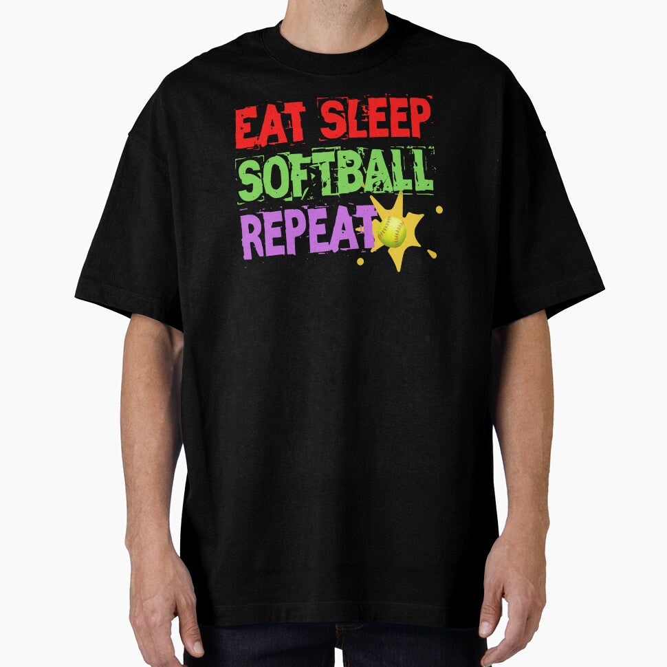 Eat Sleep Softball Repeat by DivineLiveShop