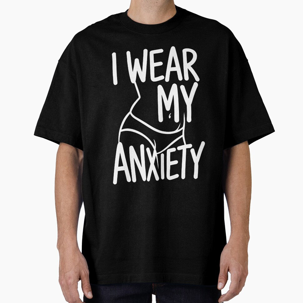 I Wear My Anxiety Mental Health Awareness Sarcastic Line Art by SplashTastic